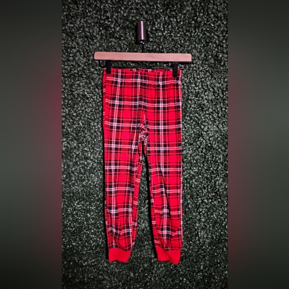 Cozy Cream Hoodie and Red Plaid Kids Pajama Set - Picture 4 of 5